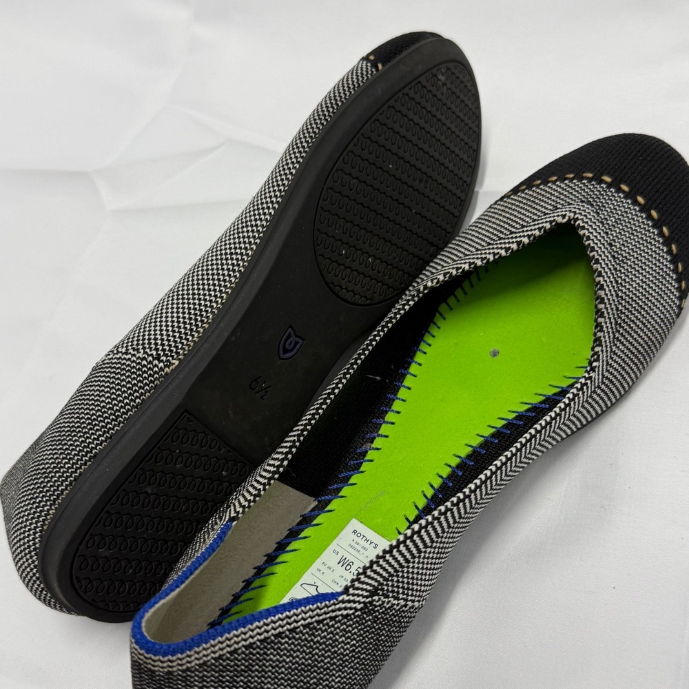Rothy's The Point Gray Mist Cap Toe Ballet Flats Shoes Women 6.5 Career Academia - Picture 7 of 8